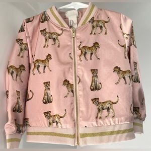 Silky leopard toddler bomber jacket size 3T